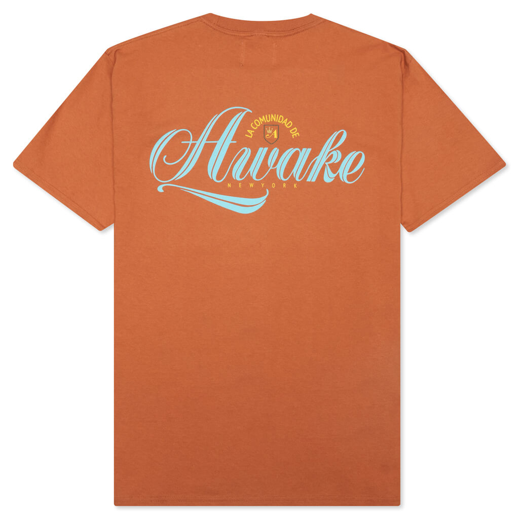 Awake Comunidad Logo Tee - Terracotta