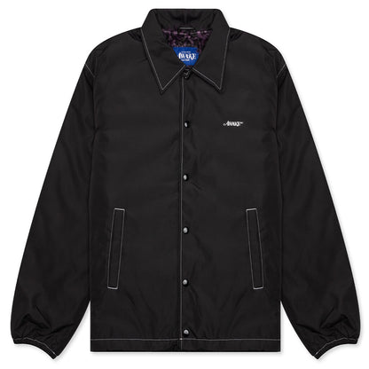 Awake Faux Fur Leopard Lined Coaches Jacket - Black