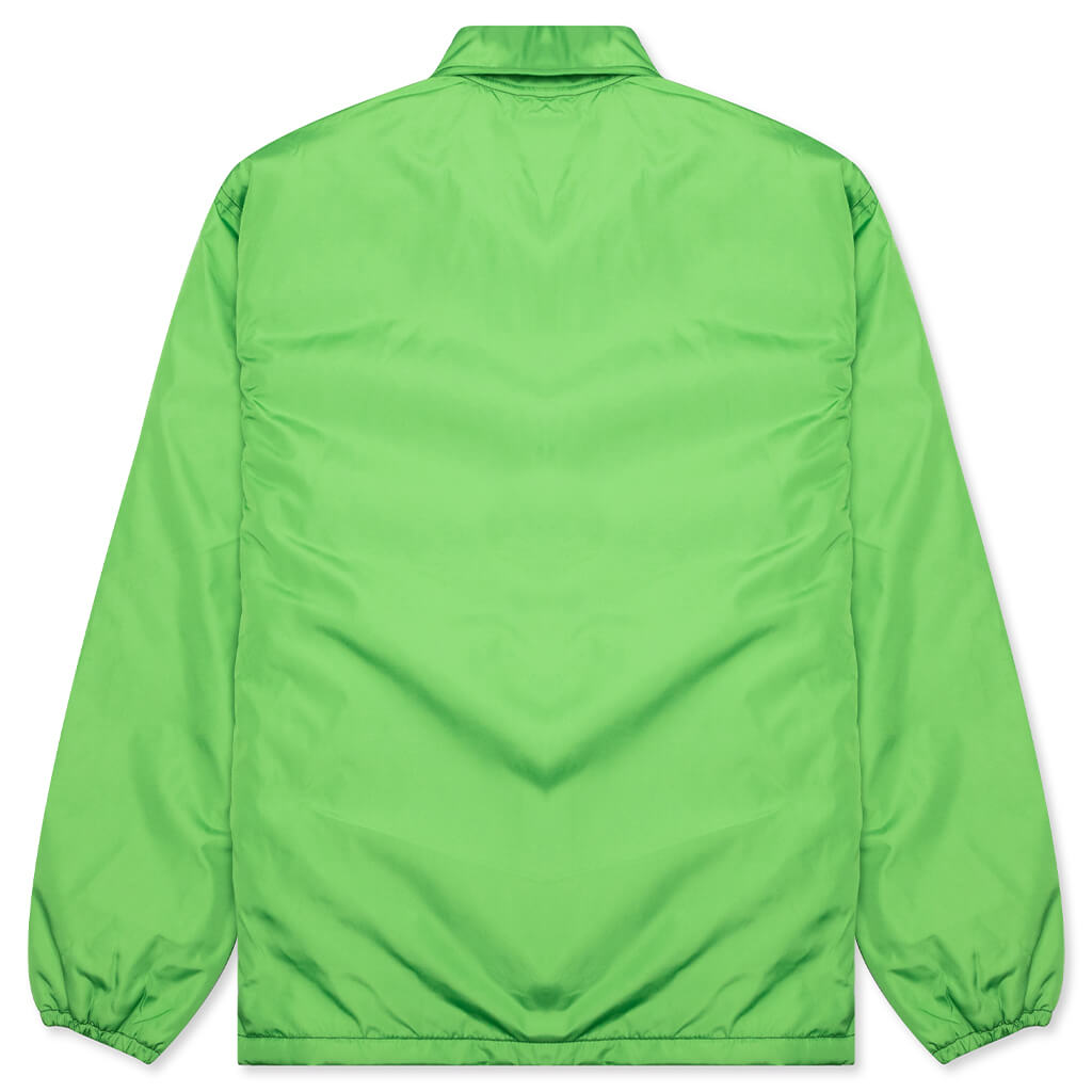 Awake Faux Fur Leopard Lined Coaches Jacket - Green