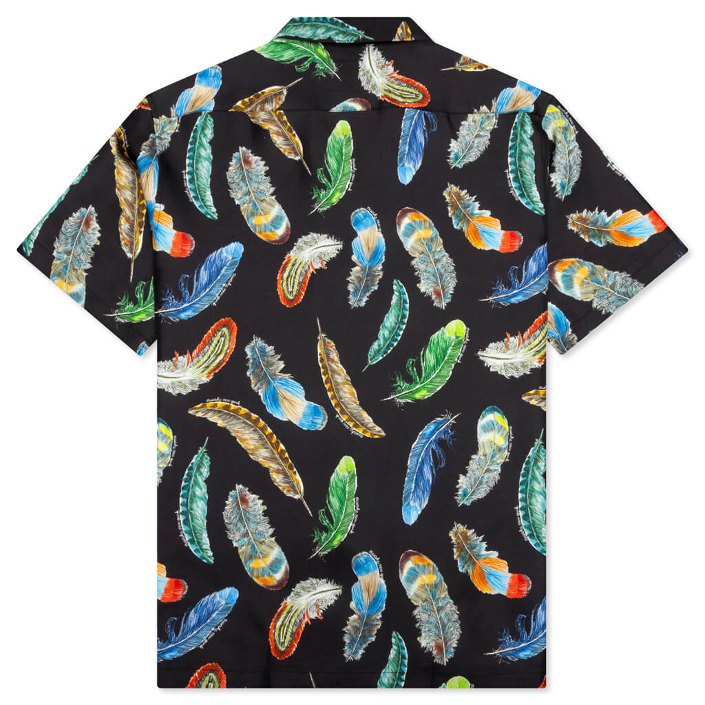 Awake Feathers Silk Shirt - Black
