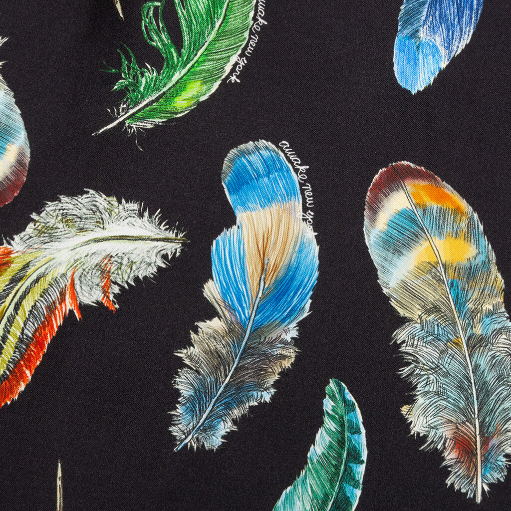 Awake Feathers Silk Shirt - Black
