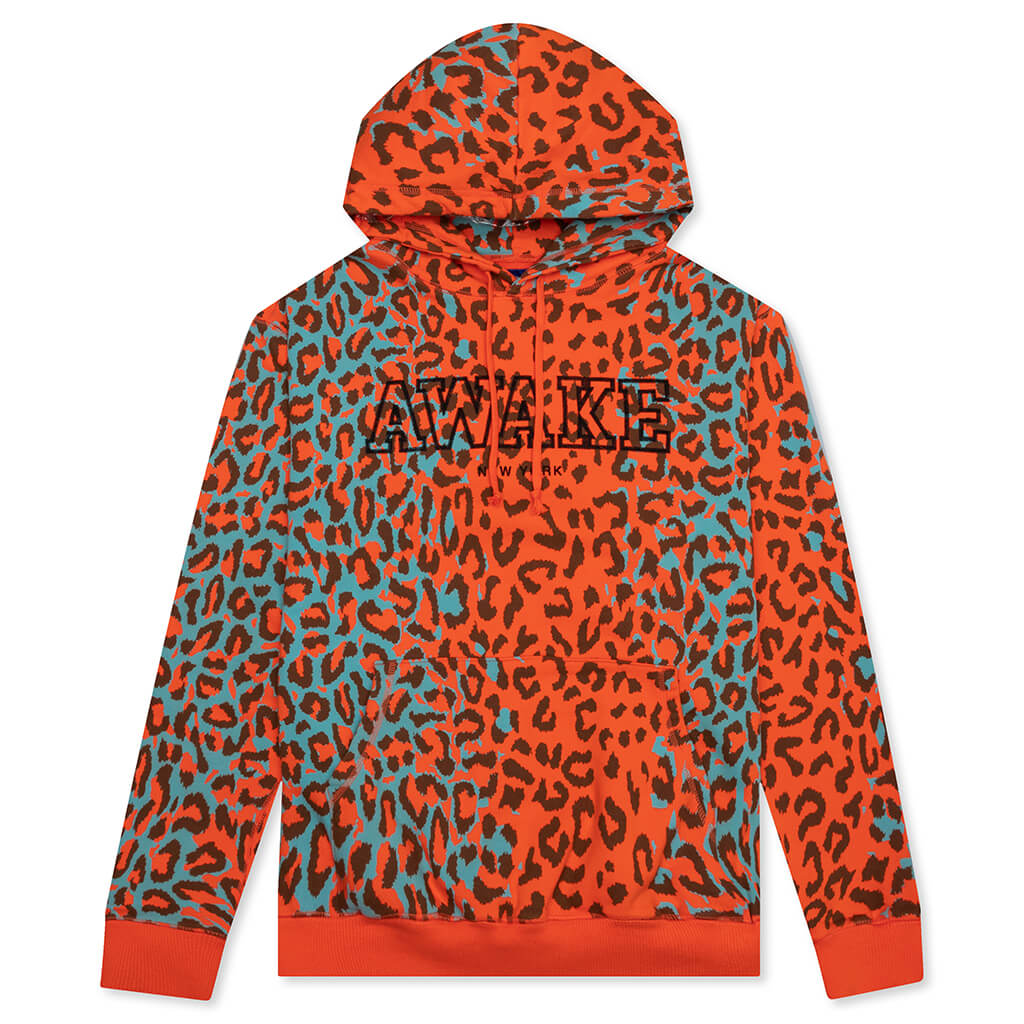 Awake Block Logo Hoodie - Printed Leopard