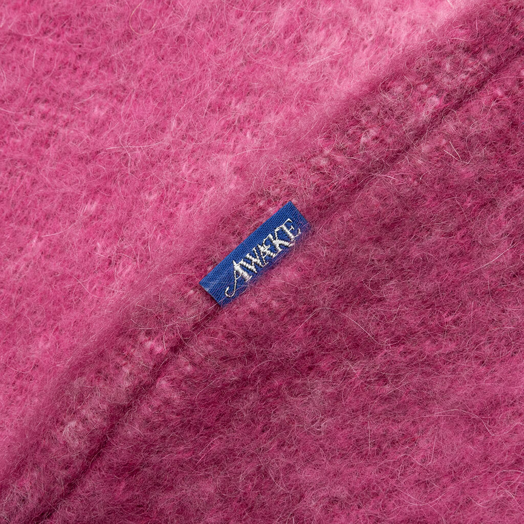 Awake Mohair Ombre Striped Cardigan - Fuchsia