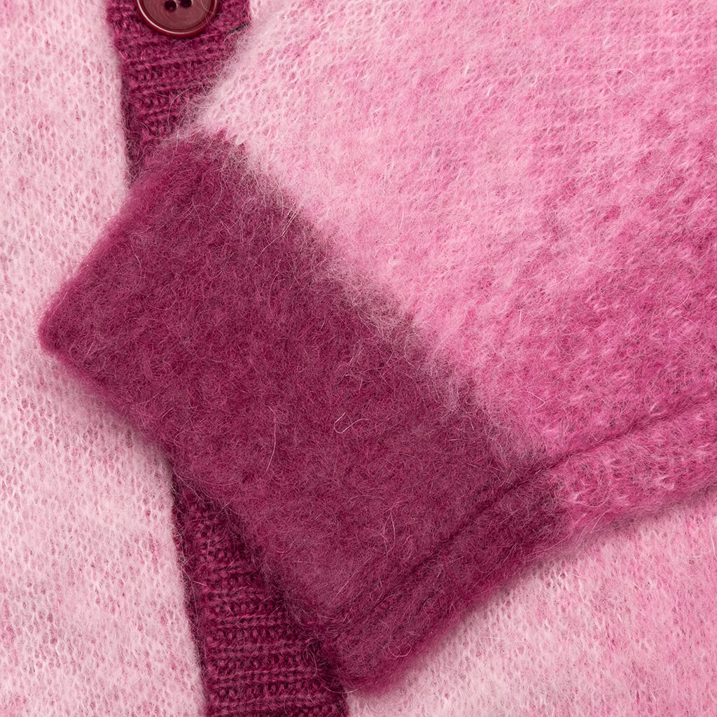 Awake Mohair Ombre Striped Cardigan - Fuchsia