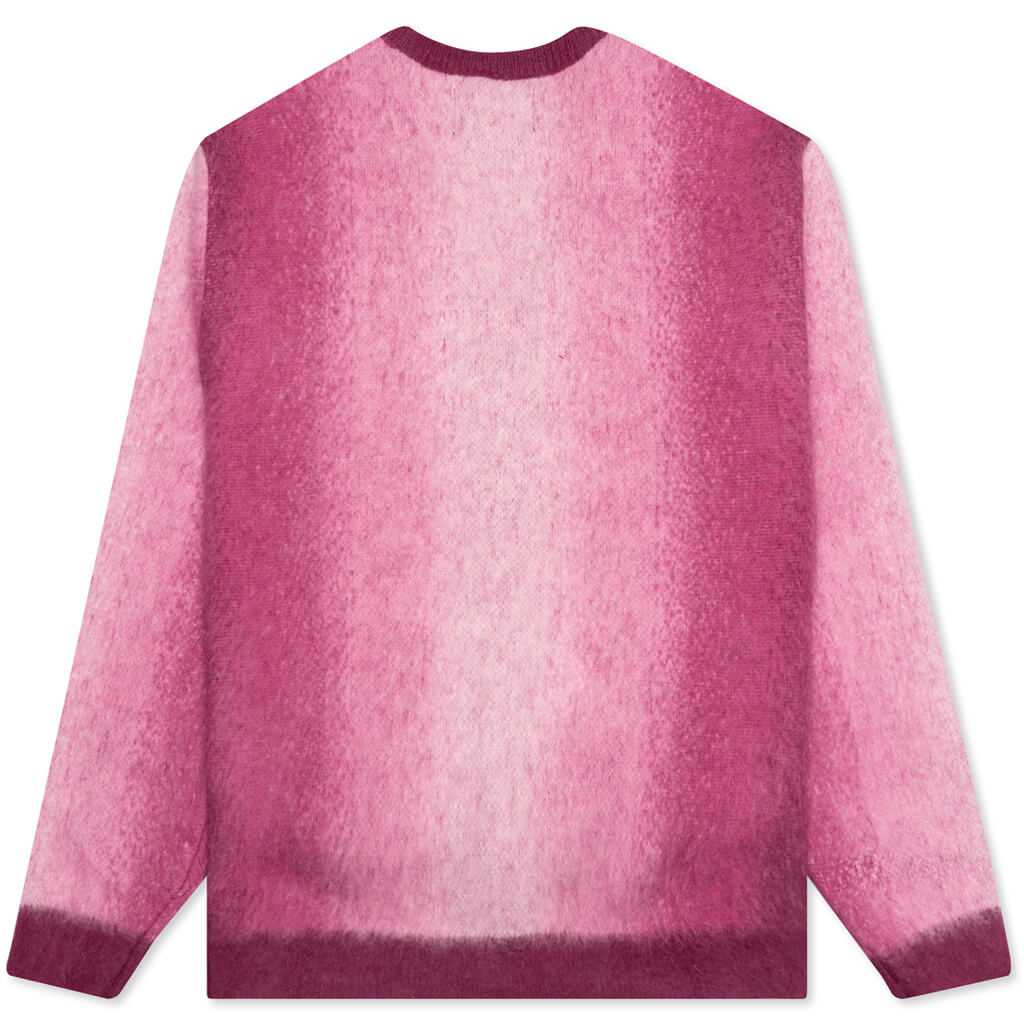 Awake Mohair Ombre Striped Cardigan - Fuchsia