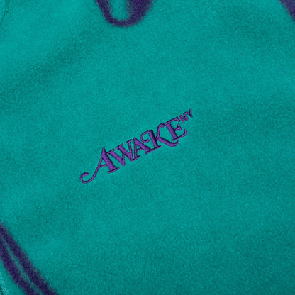 Dice Print Fleece Quarter Zip Pullover - Teal/Purple