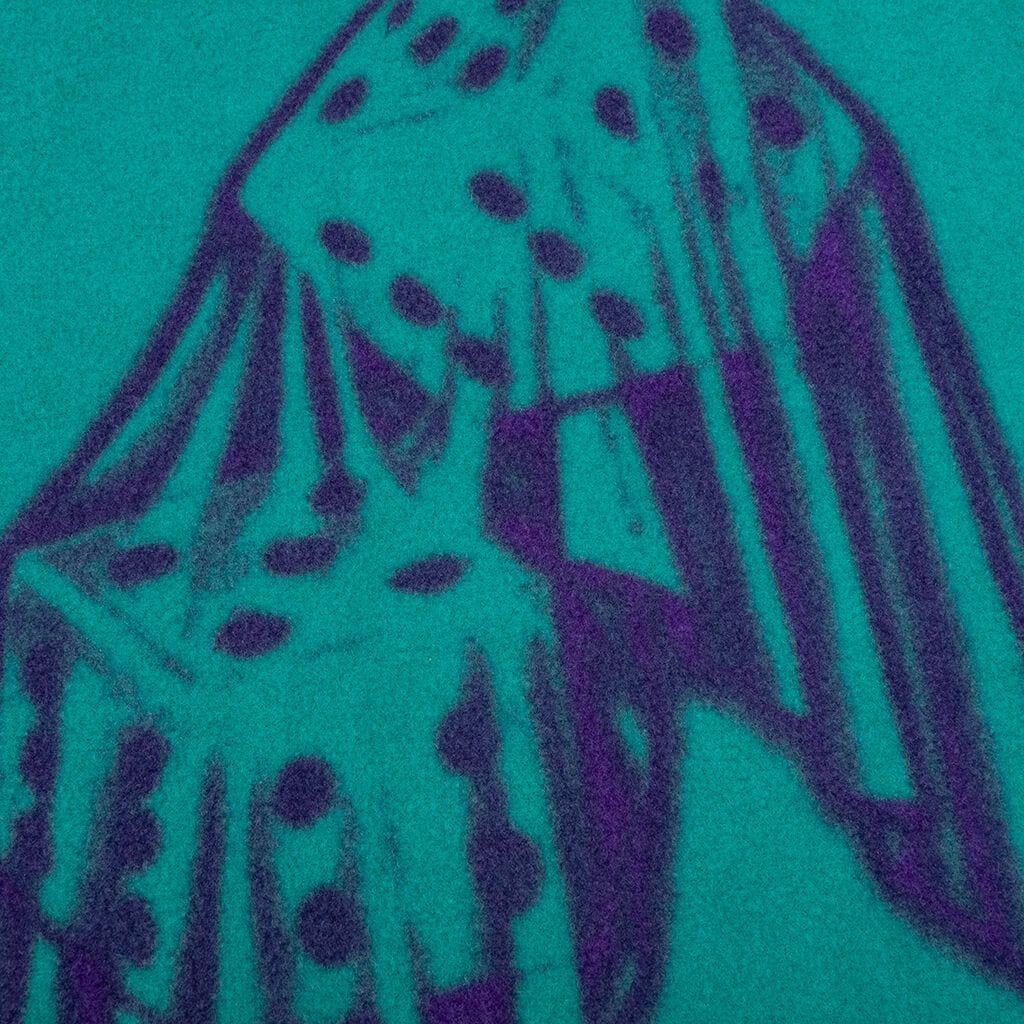 Dice Print Fleece Quarter Zip Pullover - Teal/Purple