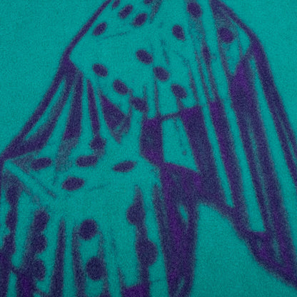 Dice Print Fleece Quarter Zip Pullover - Teal/Purple