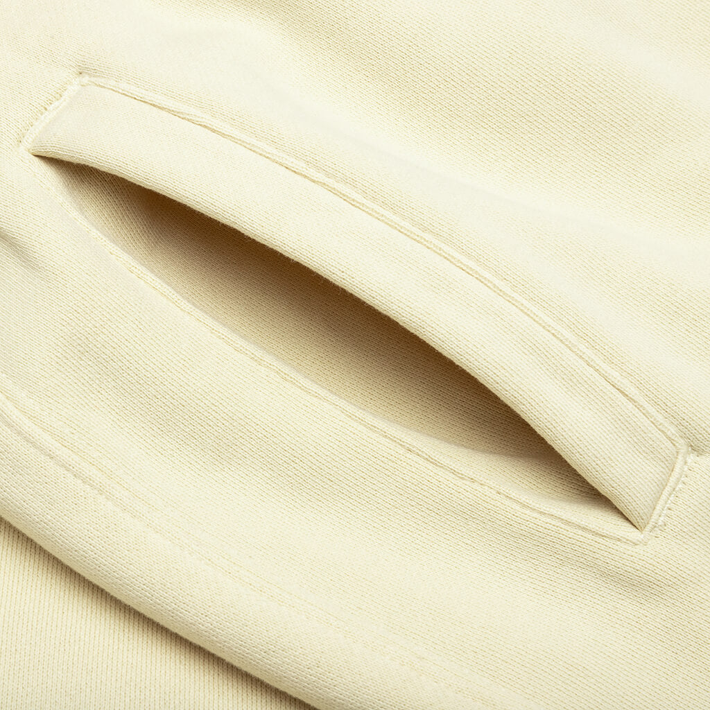 Embroidered Logo Open End Sweat Pant - Ivory