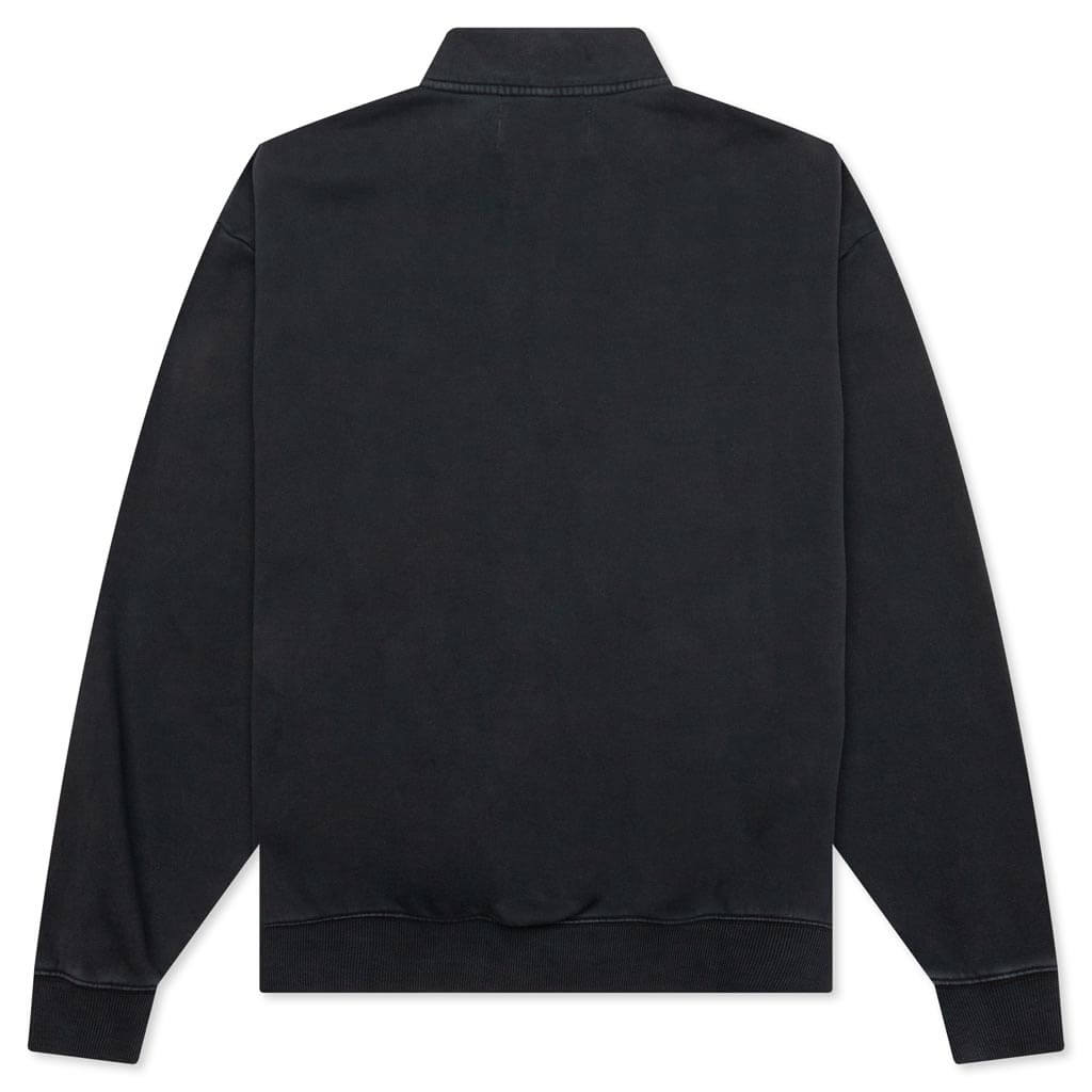 Embroidered Logo Quarter Zip Sweatshirt - Black