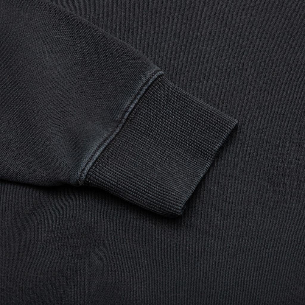 Embroidered Logo Quarter Zip Sweatshirt - Black