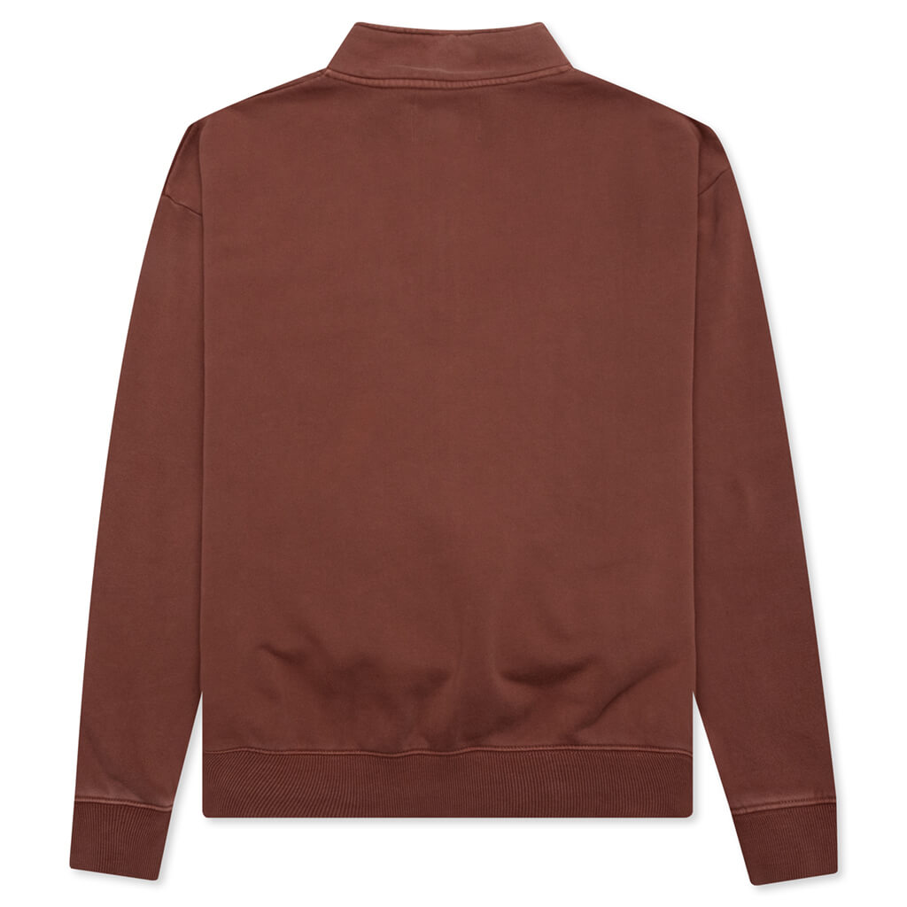 Embroidered Logo Quarter Zip Sweatshirt - Mauve