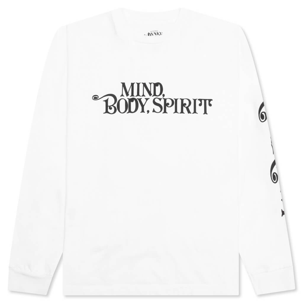 Mind Body Printed L/S Tee - White