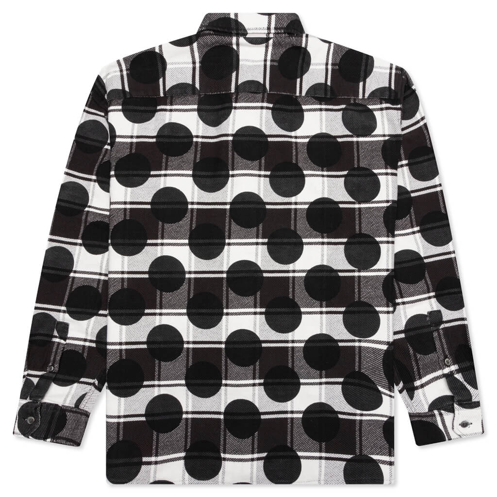 Awake Polka Dot Flannel Shirt - Black