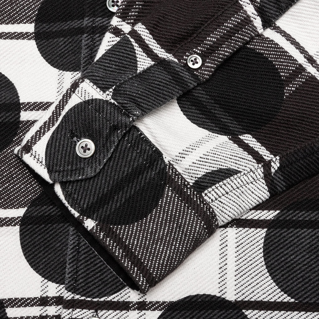 Awake Polka Dot Flannel Shirt - Black