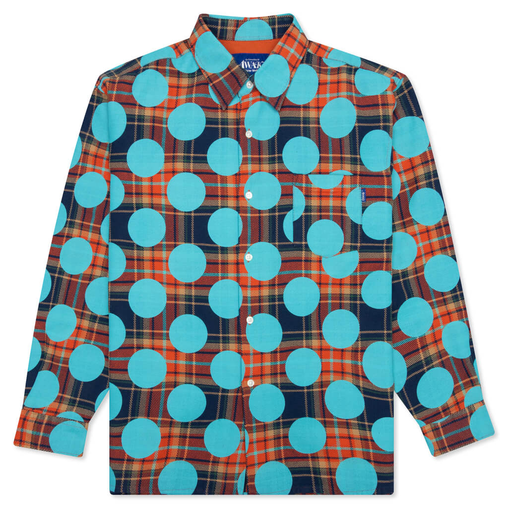 Awake Polka Dot Flannel Shirt - Clay