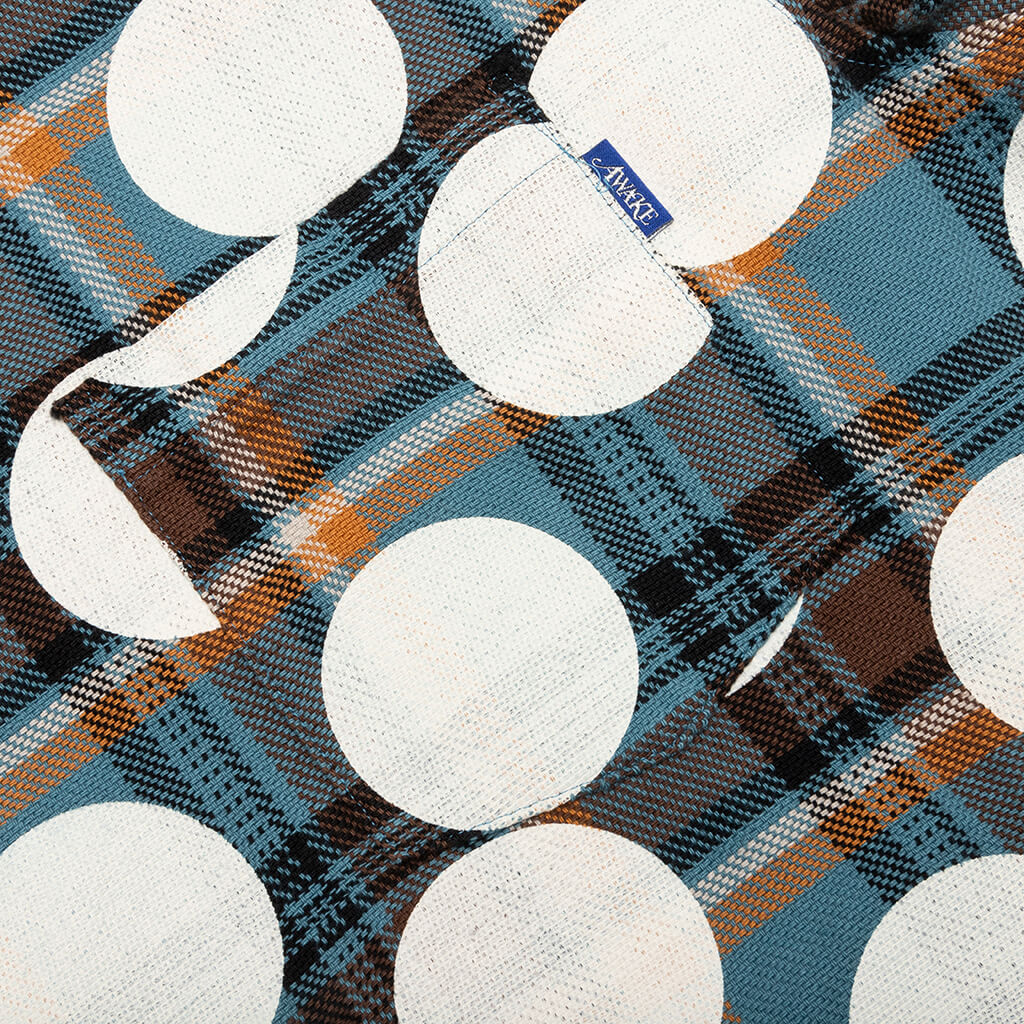 Awake Polka Dot Flannel Shirt - Dusty Blue