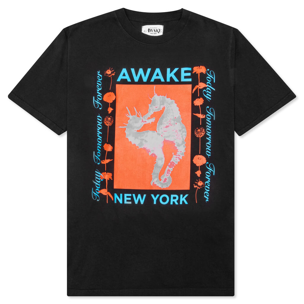 Awake Seahorse Tee - Black