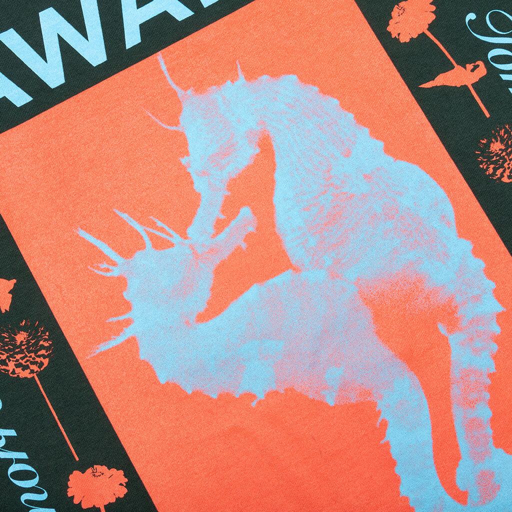 Awake Seahorse Tee - Dark Green