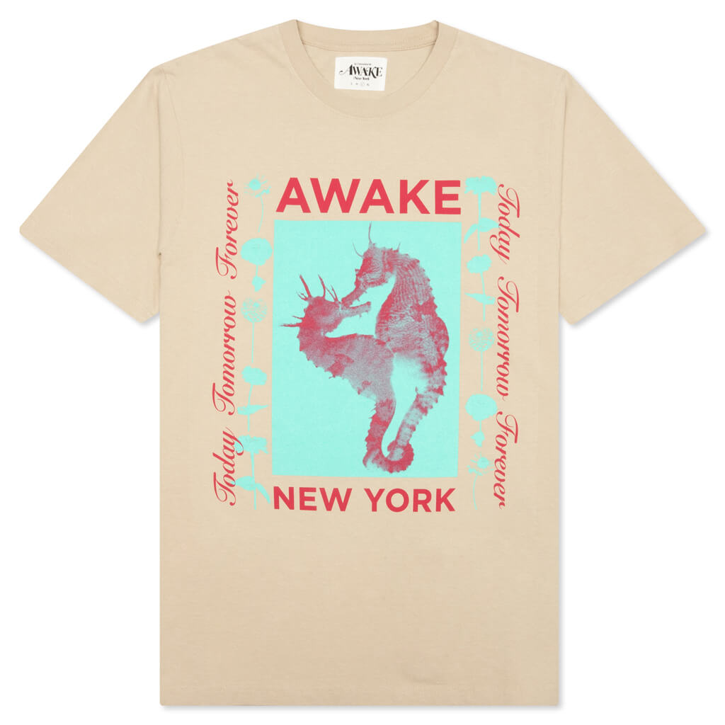 Awake Seahorse Tee - Khaki