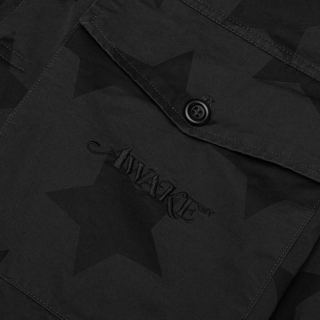 Awake Star Printed Anorak - Charcoal/Black