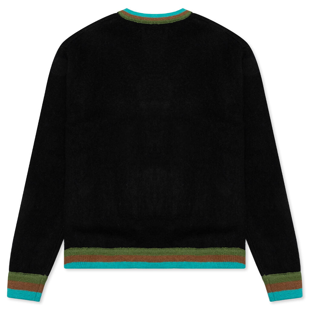 Awake Striped Mohair Cardigan - Black