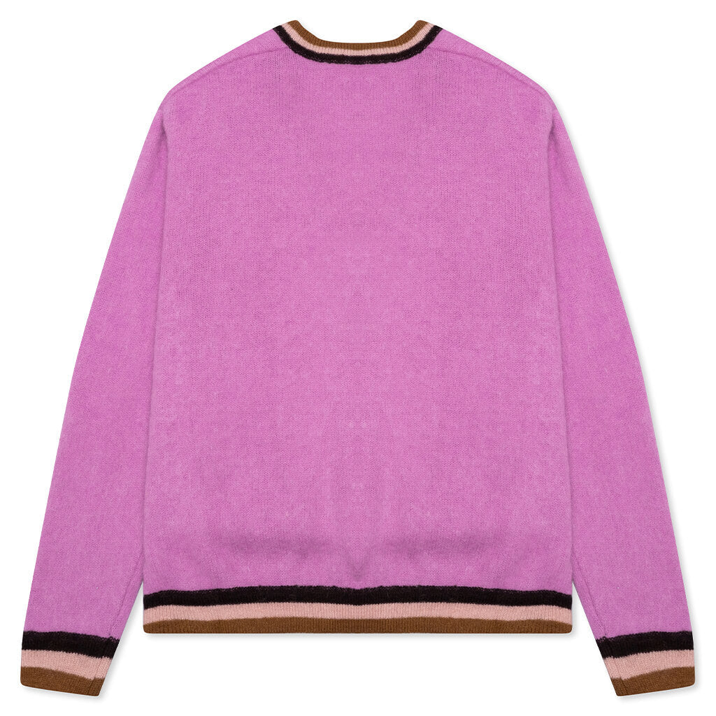 Awake Striped Mohair Cardigan - Pink