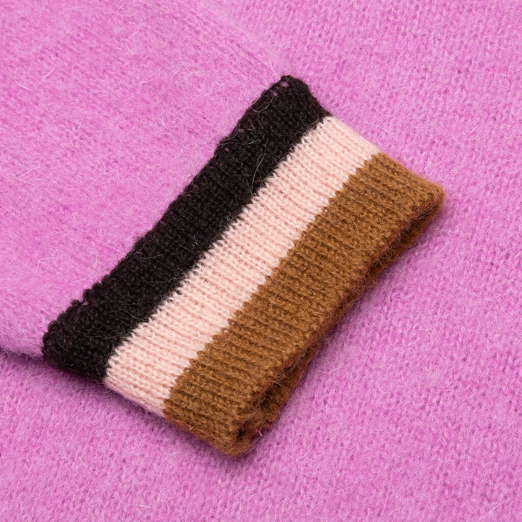 Awake Striped Mohair Cardigan - Pink