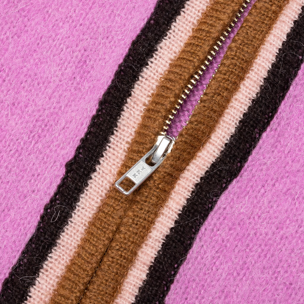 Awake Striped Mohair Cardigan - Pink