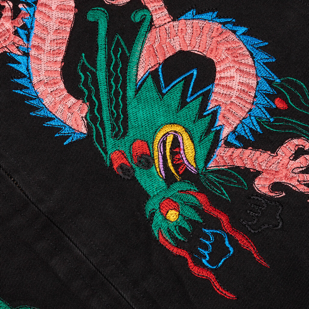 Awake Twin Dragon Harrington Jacket - Black