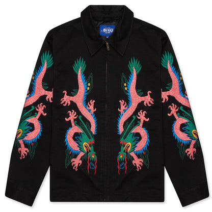 Awake Twin Dragon Harrington Jacket - Black
