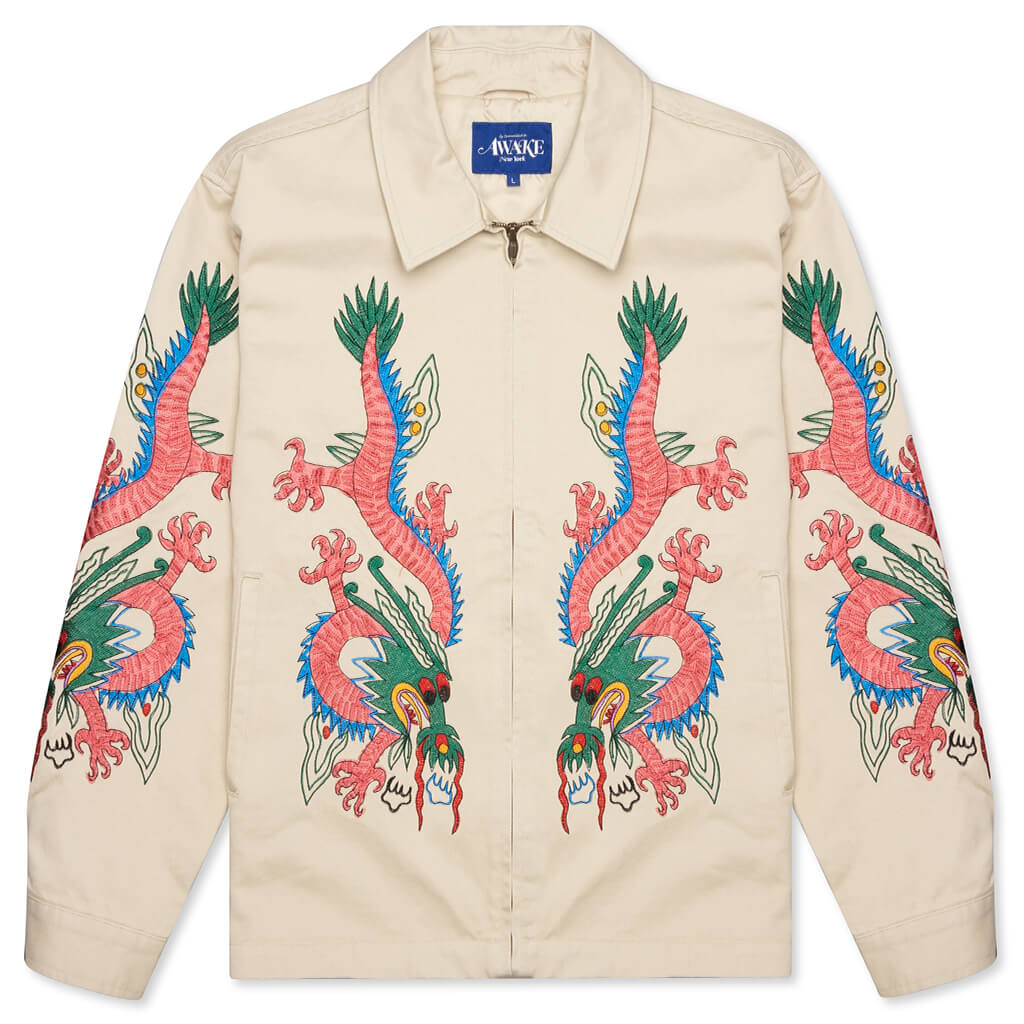 Awake Twin Dragon Harrington Jacket - Tan