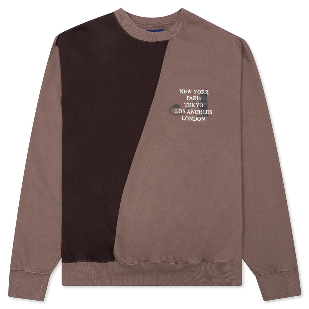 Awake Two-Tone Split City Crewneck - Cedar