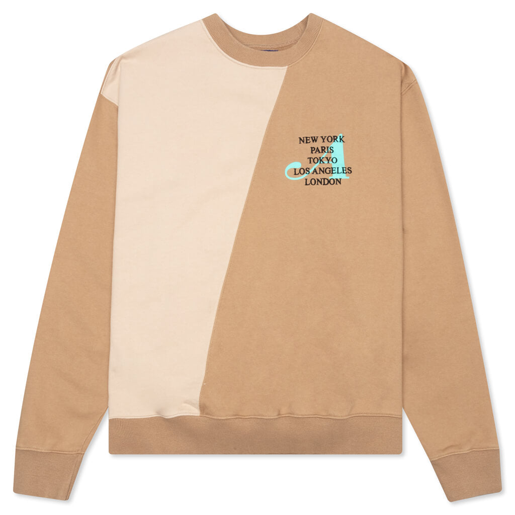 Awake Two-Tone Split City Crewneck - Sand