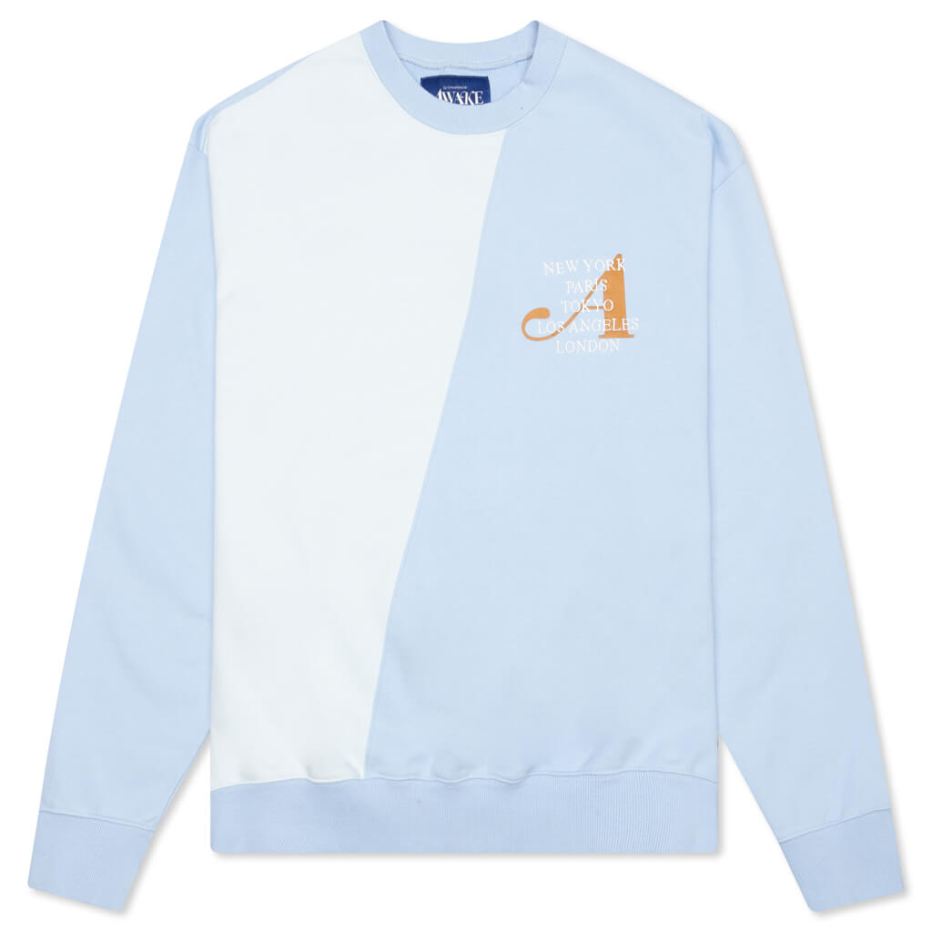 Awake Two-Tone Split City Crewneck - Sky