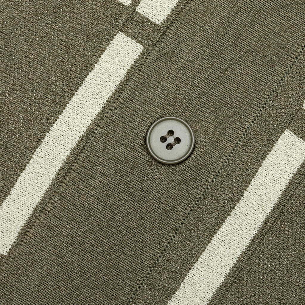 Awake Windowpane Short Sleeve Cardigan - Sand/Light Yellow
