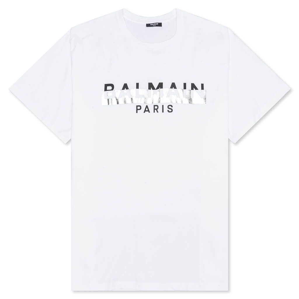 Bulky Fit Foil Tape T-Shirt - Noir/Blanc/Or
