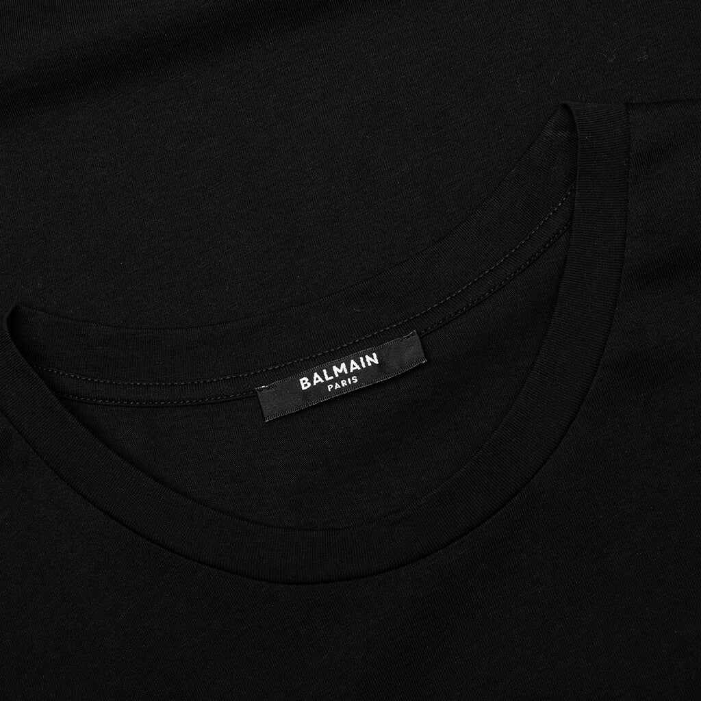 Coin Flock Straight Fit T-Shirt - Noir/Blanc