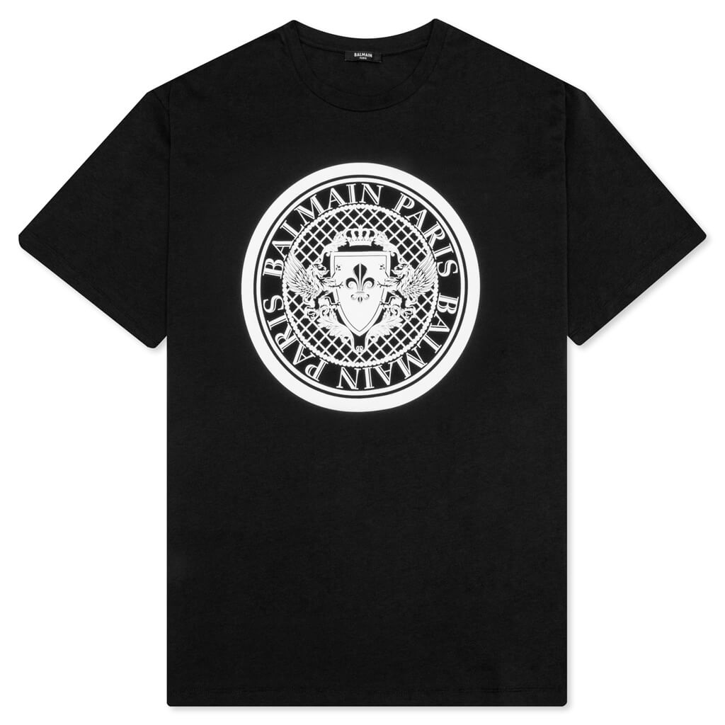 Coin Flock Straight Fit T-Shirt - Noir/Blanc