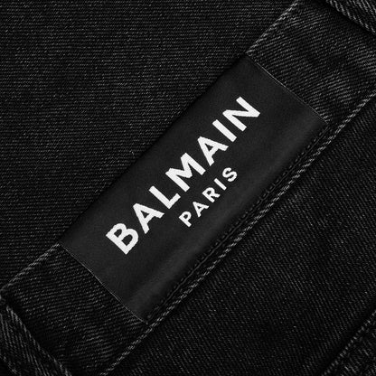 Double Stonewash Ribbed Slim Jeans - Noir Delave