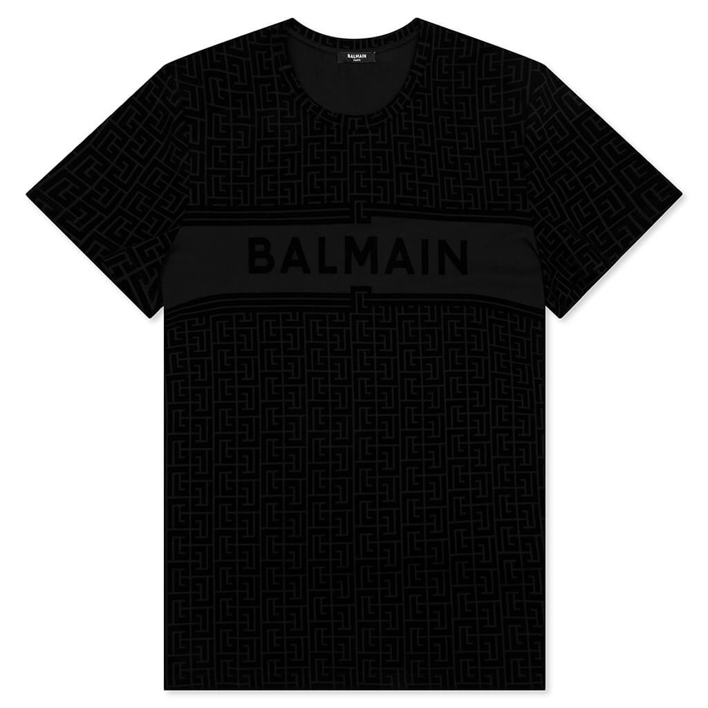 Eco Sustainable Monogram Flock T-Shirt - Noir/Noir