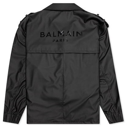 Faux Leather Biker Jacket - Gris Chine