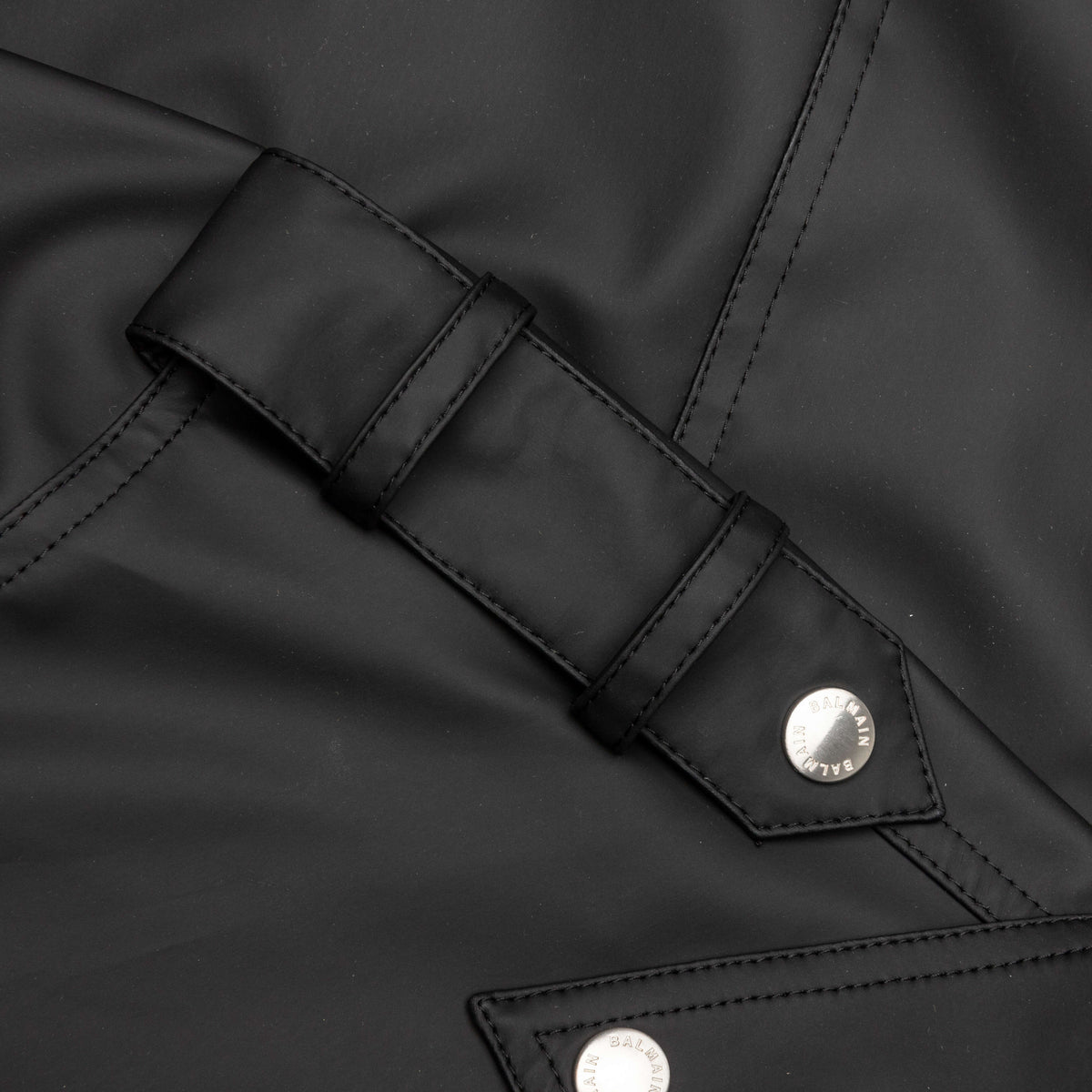 Faux Leather Biker Jacket - Gris Chine