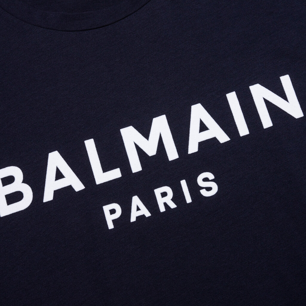 Flock Bulky Fit T-Shirt - Bleu Marine/Blanc