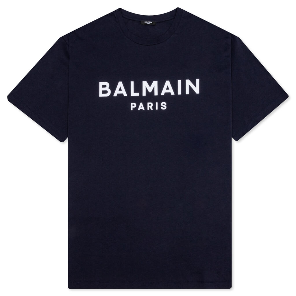 Flock Bulky Fit T-Shirt - Bleu Marine/Blanc