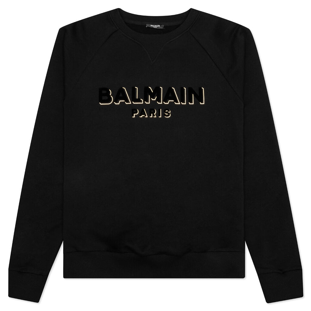 Flock & Foil Sweatshirt - Black/Gold