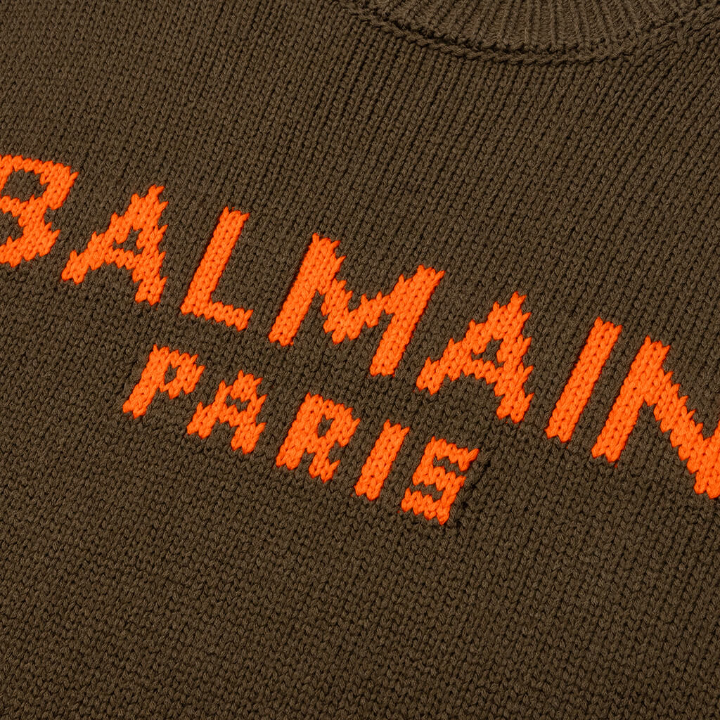 Merino Pullover - Kaki/Orange