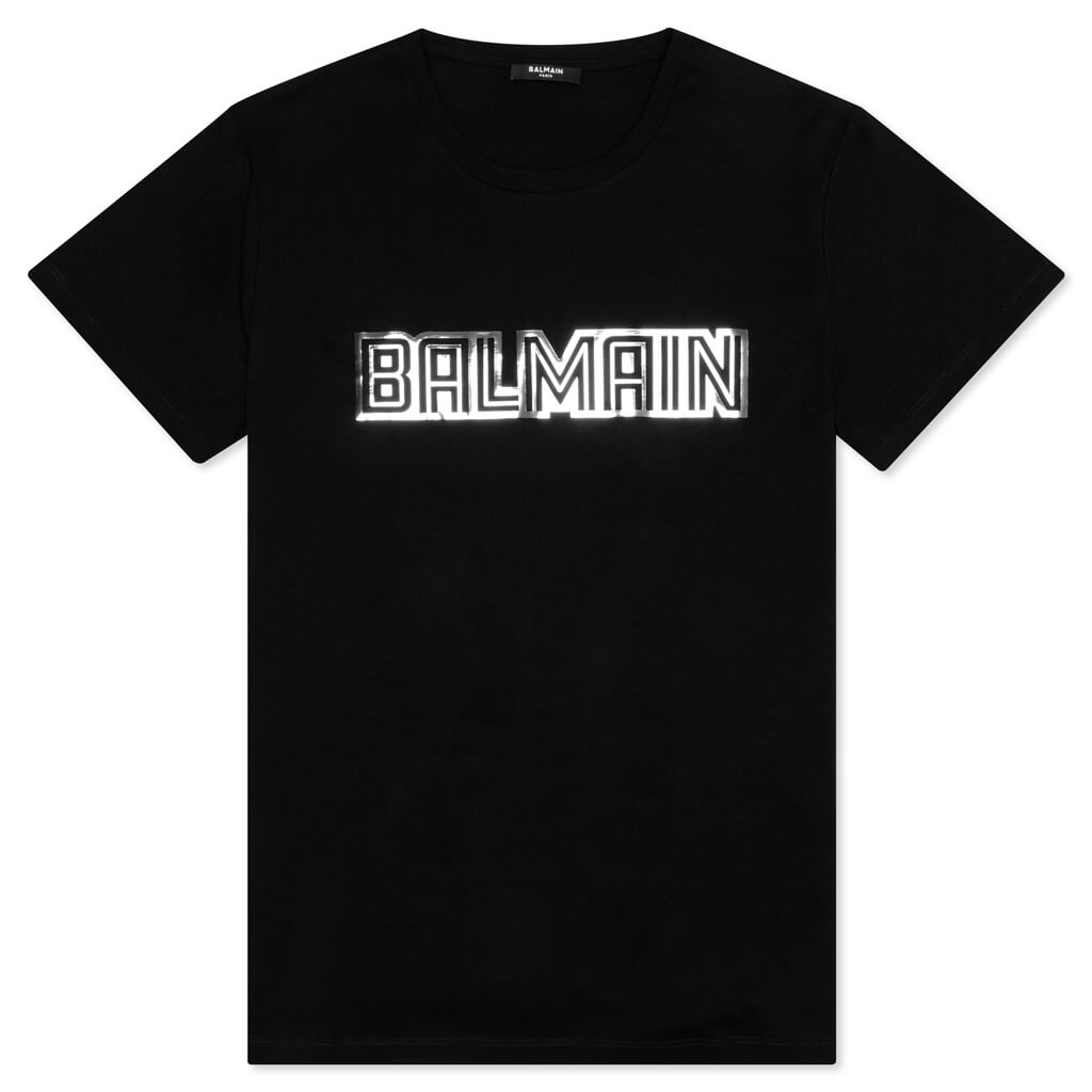 Metallic Embossed T-Shirt - Noir/Argent