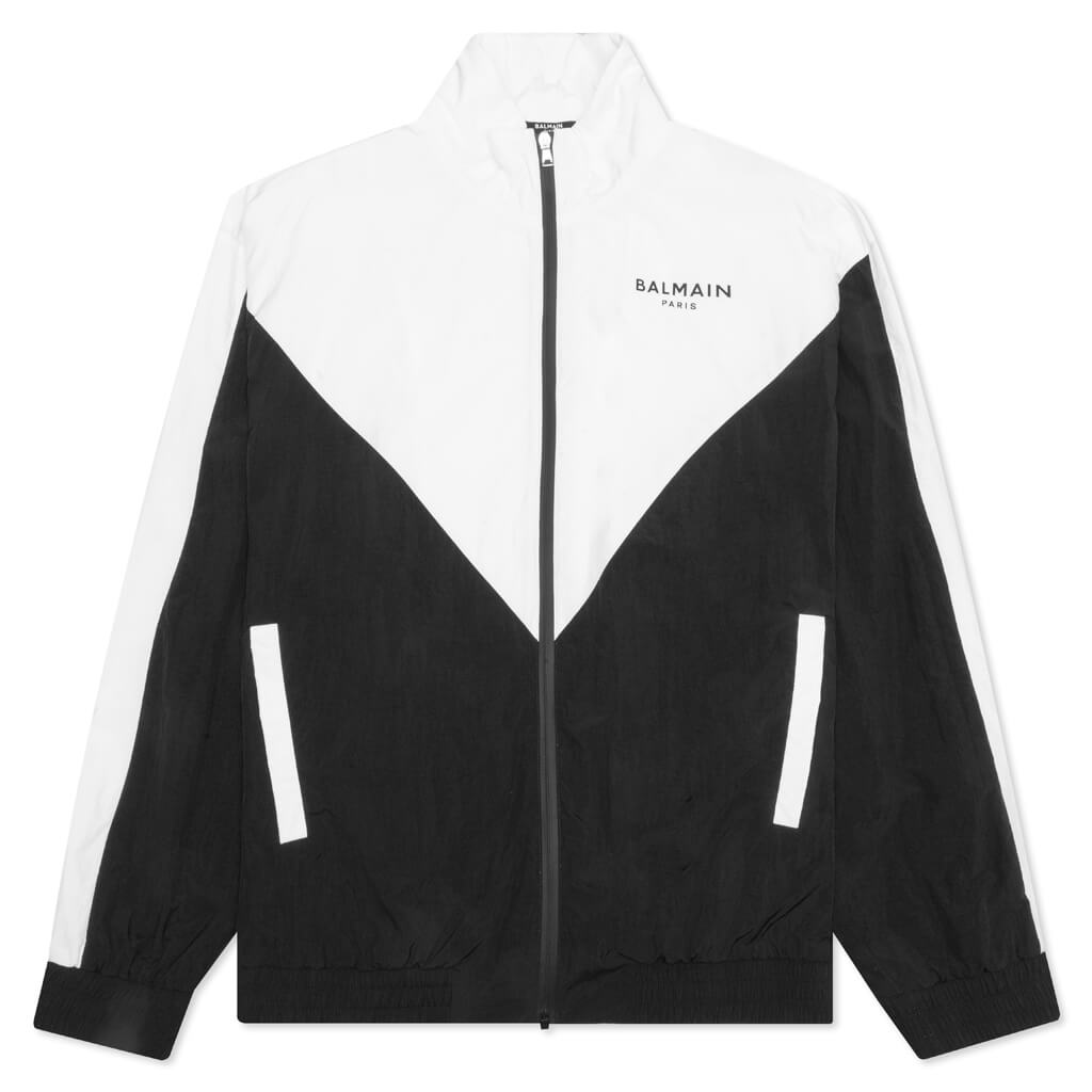 Nylon Multi-Cuts Track Jacket - Noir/Blanc