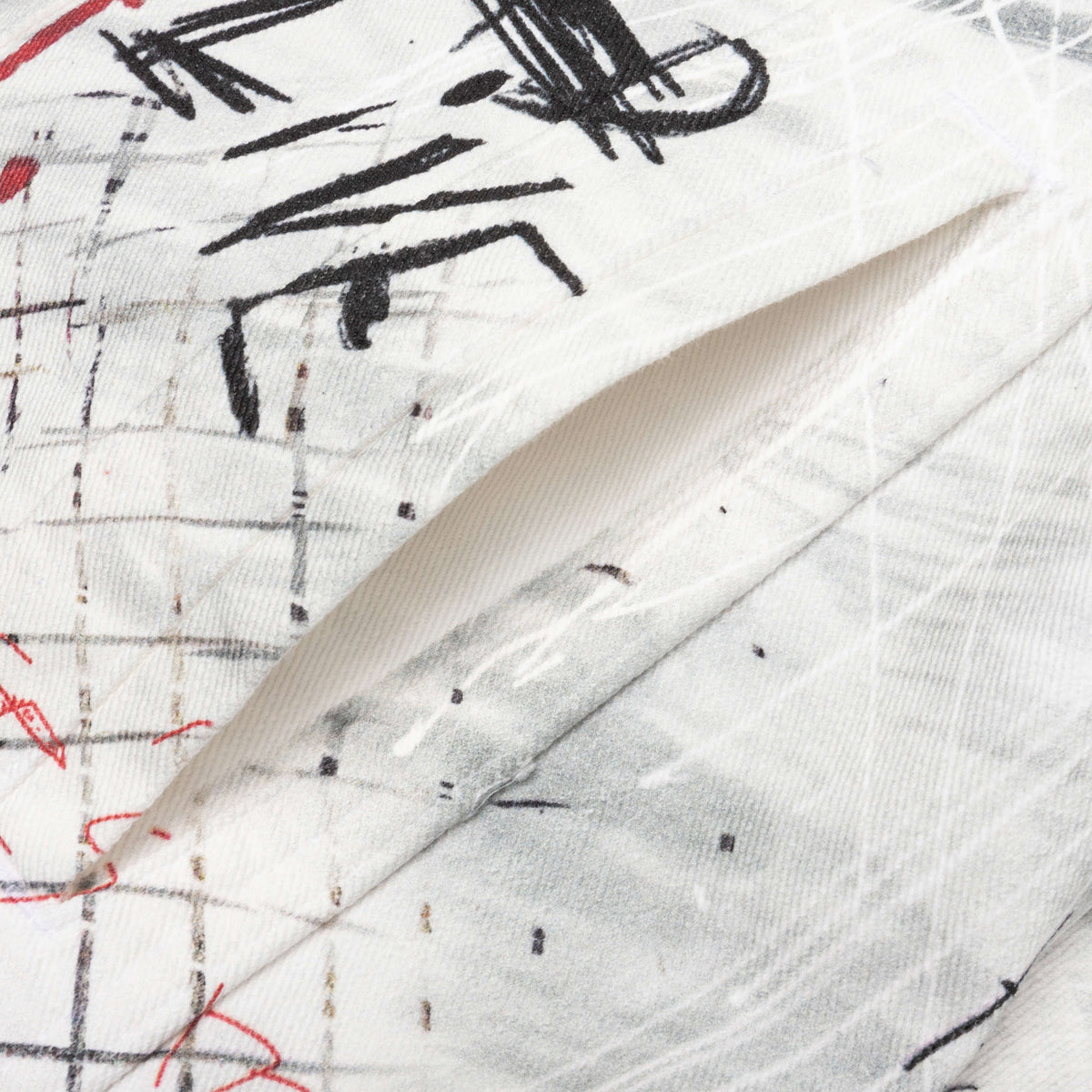 Oversize Graffiti Denim Jacket - Blanc